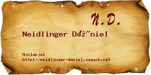 Neidlinger Dániel névjegykártya